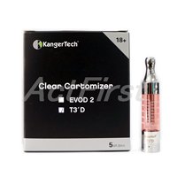 KangerTech T3D BDCC eGo 2.2ml デュアルコイル クリアカトマイザー (5個入)